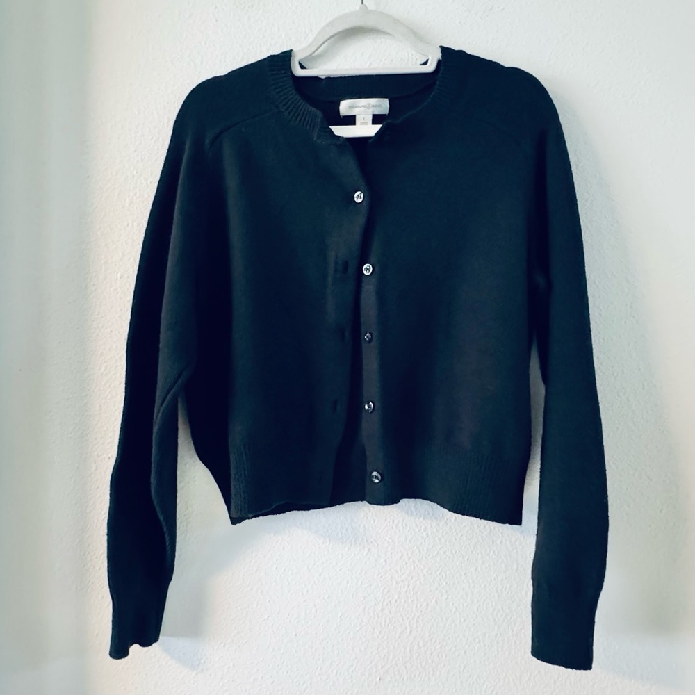 Nordstrom Black Cardigan Cotton Blend, Black, size L - Picture 6 of 16